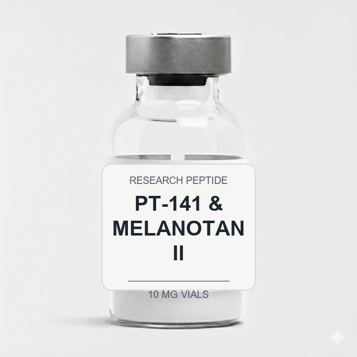 PT-141 & Melanotan II (10 mg Vials) vial label